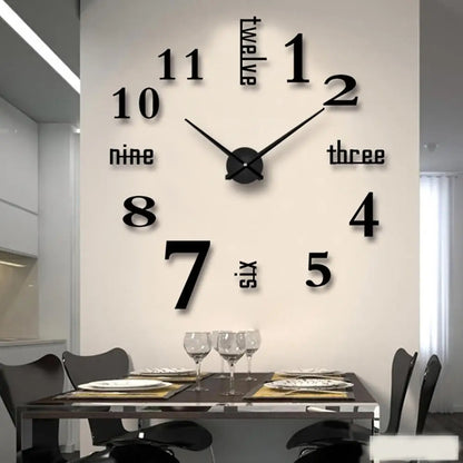 2D/3D Large Wall Clock reloj de pared DIY Quartz Watch Acrylic Mirror Stickers Horloge Murale Home Decor Clocks Modern Design