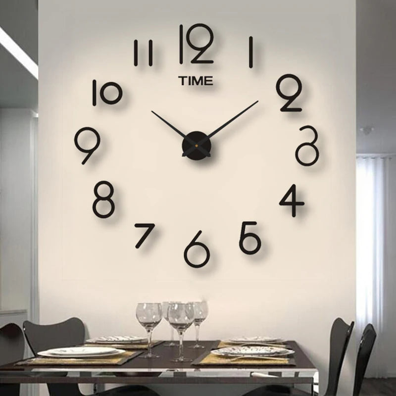 2D/3D Large Wall Clock reloj de pared DIY Quartz Watch Acrylic Mirror Stickers Horloge Murale Home Decor Clocks Modern Design