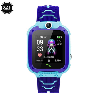 New Q12 Waterproof Children's Smart Watch Sim Card LBS Location Tracker Voice Chat Flashlight Children's Smart Phone Watch reloj